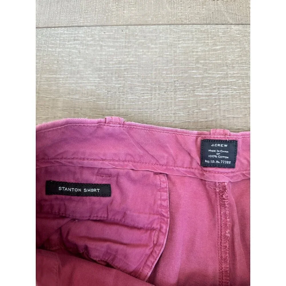 J. Crew Stanton Pink Cotton Twill Shorts 31 Classic Fit Casual Summer Wear